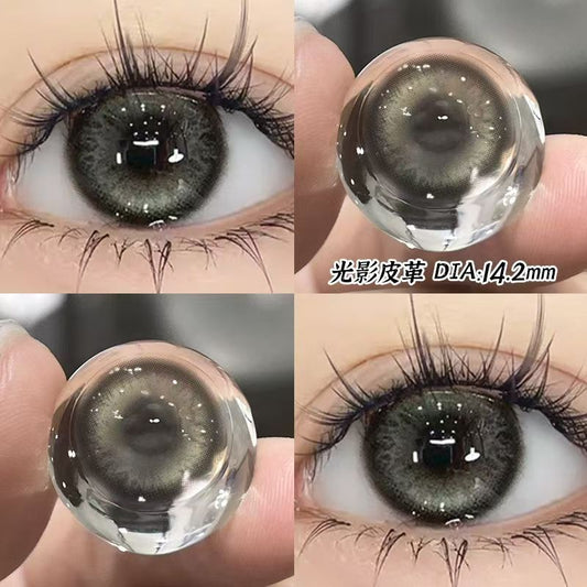 Let me introduce you to this pair of contact lenses today 🌱 This pair of contact lenses is really beautiful 👀 Light and shadow leather