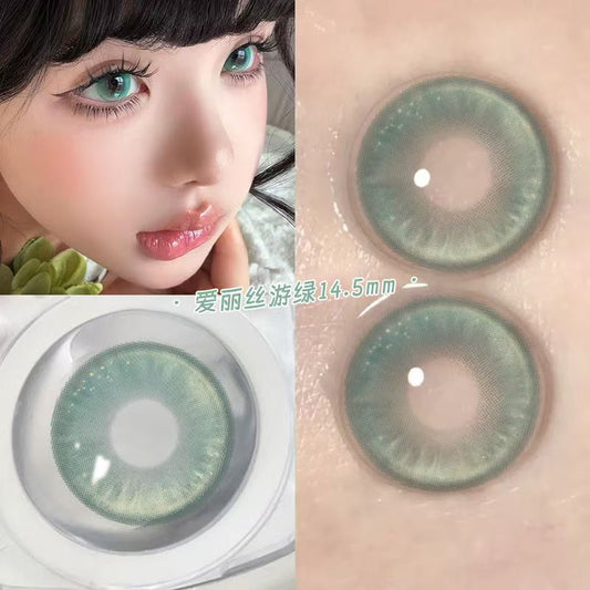 Let me introduce you to this pair of contact lenses today 🌱 This pair of contact lenses is really beautiful 👀 Alice Oil Green