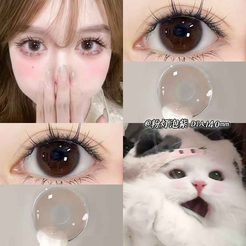 Let me introduce you to this pair of contact lenses today 🌱 This pair of contact lenses is really beautiful 👀 Pink light bulb purple