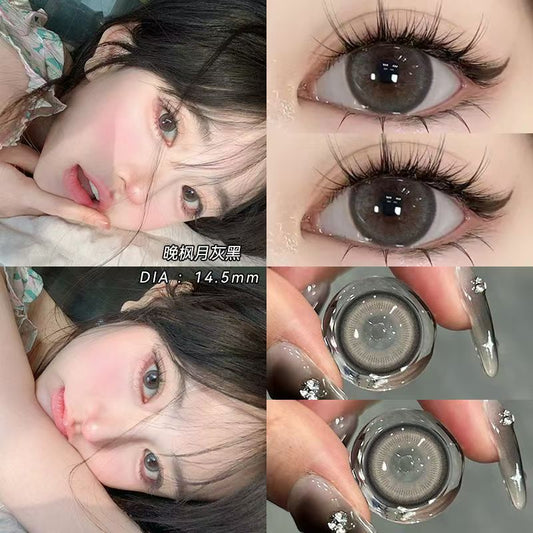 Let me introduce you to this product today🌱 This pair of contact lenses is really beautiful👀 Evening Maple Moon Grey and Black